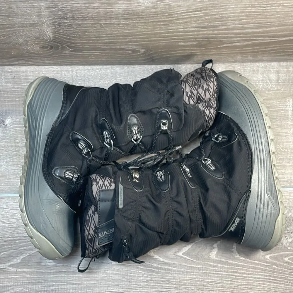 Teva Jordanelle Thinsulate -25f Waterproof Black Gray Women’s Sz 7 Winter Boots